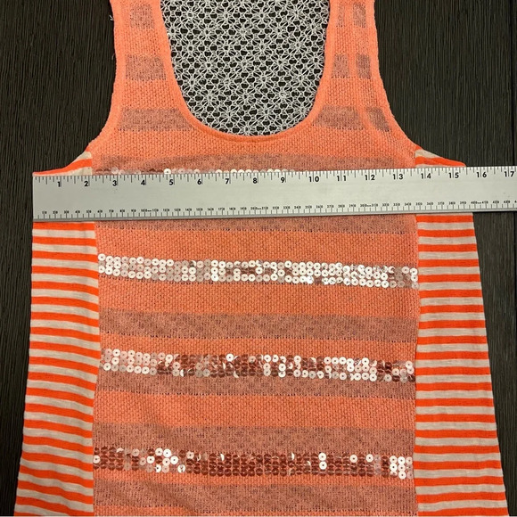 Miss Me Medium Sequence‎ Bright Pink and White Striped Tunic Tank Top - Picture 10 of 15